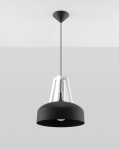 Lampa nad stół wisząca czarna z białym 1xE27 CASCO