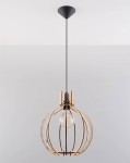 Drewniana lampa wisząca pojedyncza ARANCIA naturalne drewno