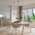 LAMPAMI - lampa drewniana wisząca, żyrandol drewniany, żyrandol boho, lampa nad stół