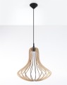 LAMPAMI - lampa drewniana wisząca, lampa do salonu, lampa z drewna, żyrandol boho