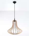 Drewniana lampa wisząca pojedyncza ELZA naturalne drewno