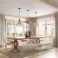 LAMPAMI - lampa drewniana wisząca, lampa z drewna, żyrandol boho, lampa nad stół
