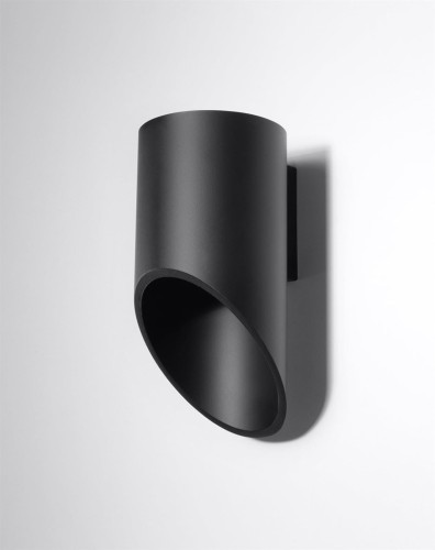 LAMPAMI - lampa ścienna czarna, lampa tuba ścienna czarna, kinkiet czarny nowoczesny