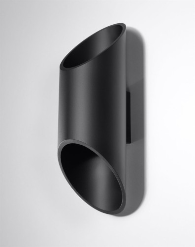 LAMPAMI - lampa ścienna czarna, lampa tuba ścienna czarna, kinkiet czarny nowoczesny