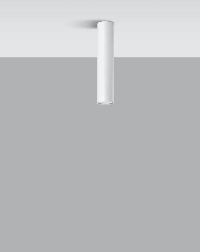 LAMPAMI - lampa sufitowa biała, lampa tuba sufitowa biała, biały plafon do salonu