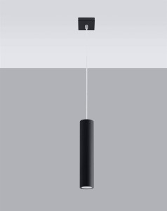 Czarna lampa wisząca tuba sufitowa 1xGU10 LAGOS 1
