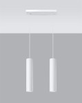 Biała lampa wisząca podwójna tuby sufitowe 2xGU10 LAGOS 2