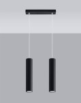 Czarna lampa wisząca podwójna tuby sufitowe 2xGU10 LAGOS 2