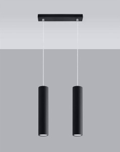 Czarna lampa wisząca podwójna tuby sufitowe 2xGU10 LAGOS 2