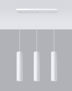 Biała lampa wisząca potrójna tuby sufitowe 3xGU10 LAGOS 3L