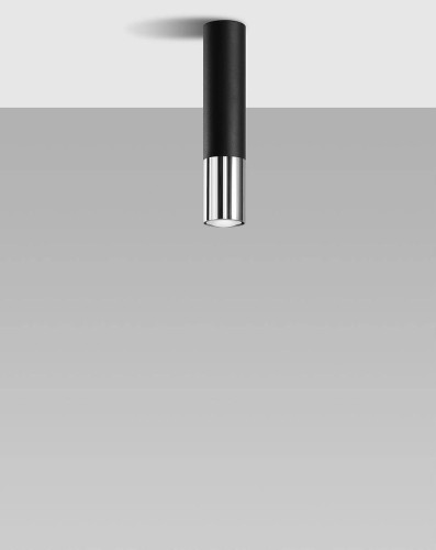 LAMPAMI - lampa sufitowa tuba, plafon nowoczesny tuba czarna, nowoczesna lampa do salonu tuba sufitowa