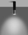 LAMPAMI - lampa sufitowa tuba, plafon nowoczesny tuba czarna, nowoczesna lampa do salonu tuba sufitowa