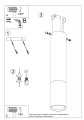 LAMPAMI - lampa sufitowa tuba, plafon nowoczesny tuba czarna, nowoczesna lampa do salonu tuba sufitowa