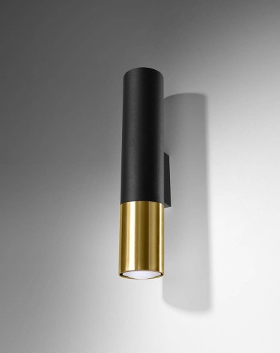 LAMPAMI - lampa ścienna tuba, kinkiet nowoczesny tuba czarna, nowoczesna lampa do salonu ścienna