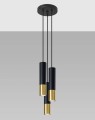 LAMPAMI - lampa wiszące tuby, lampa sufitowa czarny ze złotym, lampa nad stół