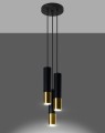 LAMPAMI - lampa wiszące tuby, lampa sufitowa czarny ze złotym, lampa nad stół