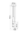 LAMPAMI - lampa wiszące tuby szkic