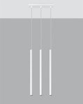 Biała lampa wisząca potrójna tuby sufitowe 3xG9 PASTELO 3 