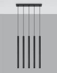 Czarna lampa wisząca tuby sufitowe 5xG9 PASTELO 5 