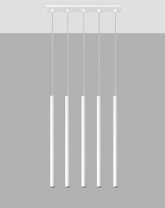 Biała lampa wisząca tuby sufitowe 5xG9 PASTELO 5