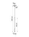 LAMPAMI -  lampa tuba czarna wisząca szkic