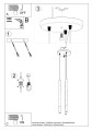 LAMPAMI - potrójna lampa wisząca czarna szkic