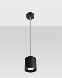 Czarna lampa wisząca pojedyncza tuba sufitowa 1xGU10 ORBIS 1