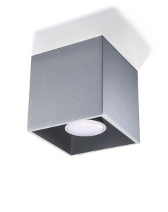 Pojedyncza lampa sufitowa szara plafon QUAD 1 