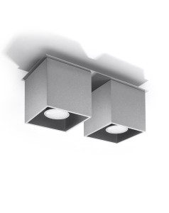 Szara lampa sufitowa plafon QUAD 2