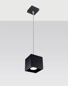 Czarna lampa wisząca pojedyncza 1xGU10 QUAD 1