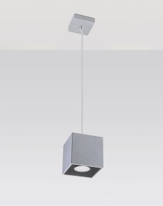 Szara lampa wisząca pojedyncza 1xGU10 QUAD 1