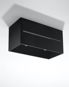 Czarna lampa industrialna sufitowa plafon LOBO MAXI