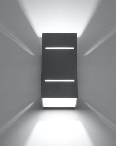 Szary kinkiet nowoczesny 1xG9 BLOCCO