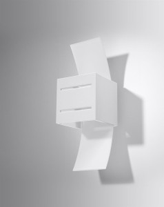 Nowoczesny kinkiet biały ze szkłem LORETO 