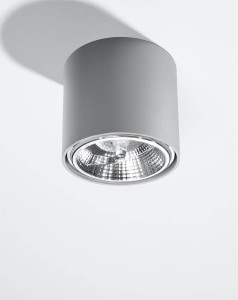 Szara lampa tuba sufitowa 1xGU10/ES111 plafon TIUBE