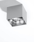 Pojedyncza lampa sufitowa szara plafon BLAKE