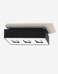 Potrójna lampa sufitowa monochromatyczna czarna plafon MONO 3