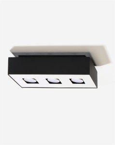 Potrójna lampa sufitowa monochromatyczna czarna plafon MONO 3