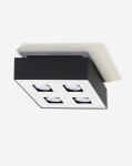 Nowoczesna lampa sufitowa monochromatyczna czarna plafon kwadratowy MONO 4