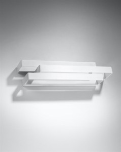 Nowoczesny kinkiet biały metalowy FROST