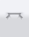 Szara lampa sufitowa regulowana listwa 2xGU10 plafon RING 2 spot 