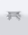 Szara lampa sufitowa regulowana 4xGU10 plafon RING 4 spot 