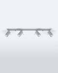 Szara lampa sufitowa regulowana listwa 4xGU10 plafon RING 4L spot 
