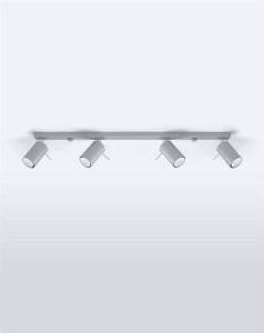 Szara lampa sufitowa regulowana listwa 4xGU10 plafon RING 4L spot 
