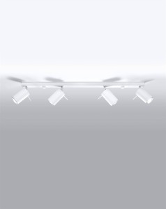 Biała lampa sufitowa regulowana listwa 4xGU10 plafon RING 4L spot