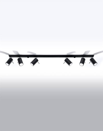 LAMPAMI - lampa sufitowa czarna, plafon nowoczesny, lampa sufitowa czarna regulowana