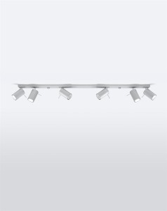 Szara lampa sufitowa regulowana listwa 6xGU10 plafon RING 6L spot