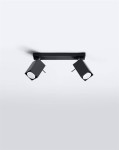 Czarna lampa sufitowa nowoczesna regulowana listwa 2xGU10 plafon MERIDA 2
