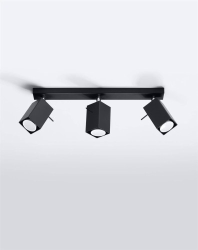 LAMPAMI - lampa sufitowa czarna, plafon nowoczesny, lampa sufitowa czarna regulowana