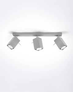 Szara lampa sufitowa nowoczesna regulowana listwa 3xGU10 plafon MERIDA 3